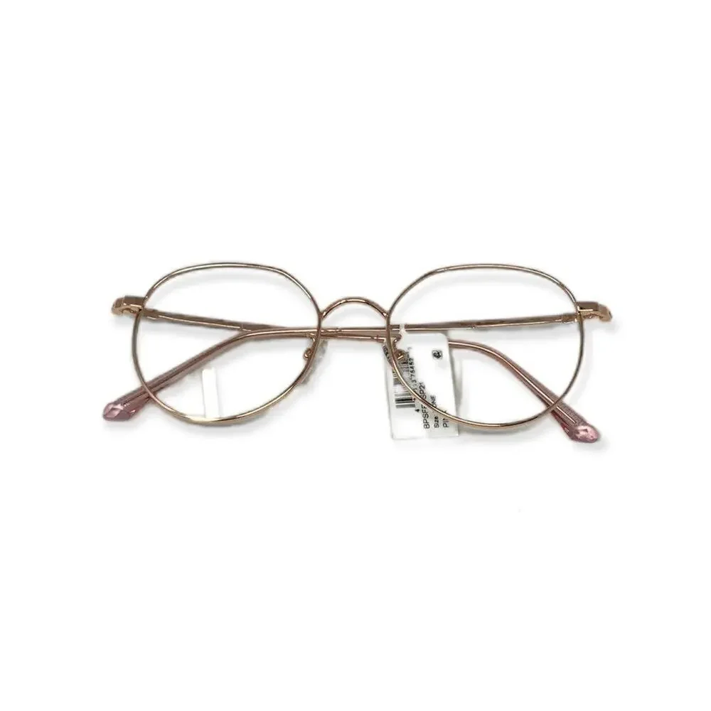 BP 50mm Round Blue Light Filtering Wire Frame Glasses in Pink NWT